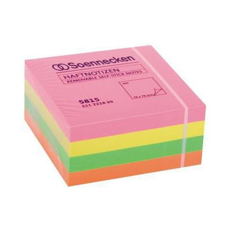 Haftnotizwürfel 75 x 75 mm (B x H) neonfarben 400 Bl. (1/5)