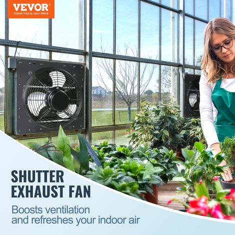 Ventilateur d'extraction à volets, 40,9 cm avec contrôleur de température et d'humidité, extracteur d'air de grenier mural réglable à vitesse variable, 2900 m³/h, moteur EC, pour serre, garage (1/5)