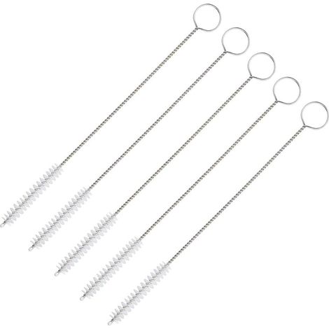 5 piezas / lote Pinceau Brosse De Nettoyage en Acier Inoxydable Lavage Tuyau Paille Brosses Brosse Nettoyant pour Bouteille Café Thé Tasse