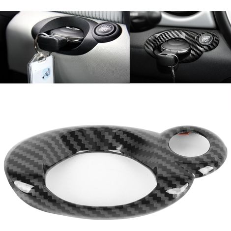 Anneau décoratif de serrure à texture carbone, compatible avec MINI Cooper R56 2006-2013 (1/5)