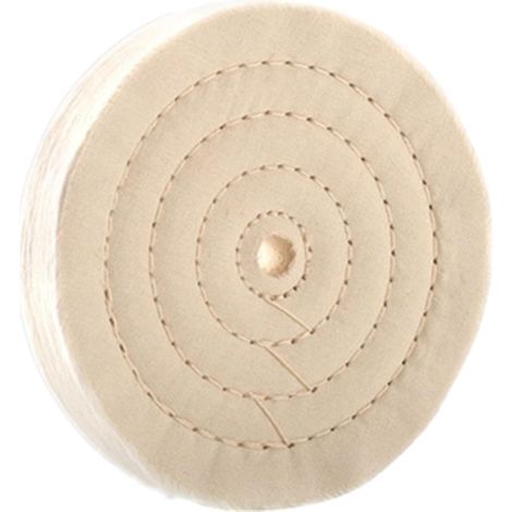 Lot de 2 disques de polissage de 15 cm (Pores de 12 mm Sans peau, 50 couches) pour meuleuse de banc, en coton effet miroir (1/5)