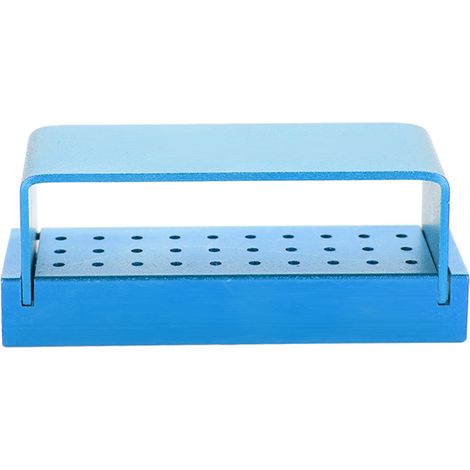 Boîtier de Stérilisation Aluminium pour Fraises Dentaires, Porte-Blocs Autoclavable Bleu (1/5)