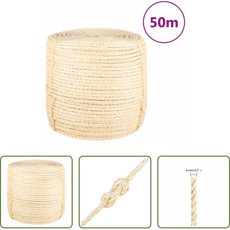 Sisalseil 8 mm - Seil 100% Sisal 8 mm 50 m (1/5)
