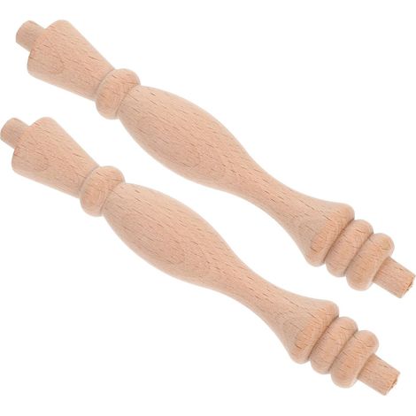 2 Pièces Balustres Bois Massif Lot de Design Colonne Romaine Décorative pour Escalier Intérieur Accessoires Décoration Bois Classiques pour Meubles et Artisanat de Remplacement (1/5)