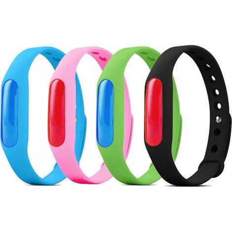 6 Bracelets anti-moustiques en silicone aléatoires, imperméables, bandes de protection anti-insectes pour adultes et enfants (1/5)