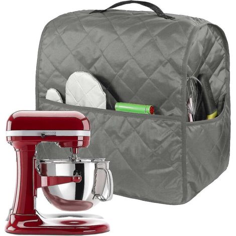 Meilleures ventes - Housse de protection anti-poussière pour robot pâtissier KitchenAid avec poches et poignées - Gris - Remise de 28 % (1/5)