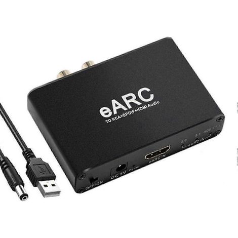 Extracteur audio HDMI EARC ARC 192 kHz, convertisseur vers adaptateur RCA pour l'audio de la télévision numérique