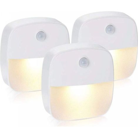 Indoor Motion Sensor Light, 3 Pack LED Night Light Battery Operated, Automatic Stair Night Light for Hallway, Bedroom, Kitchen, Closet - Warm White [Energy Class A] (1/5)