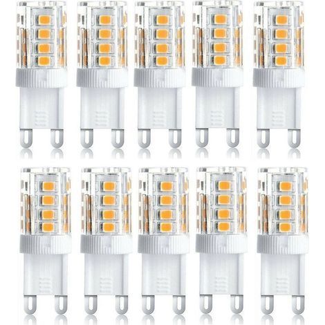 Lot de 10 Projecteur LED, lumière décorative LED, ampoule LED G9, 5 W blanc chaud blanc froid, ampoules LED à économie d'énergie, ampoule halogène de rechange, AC 230 V non dimmable (1/4)