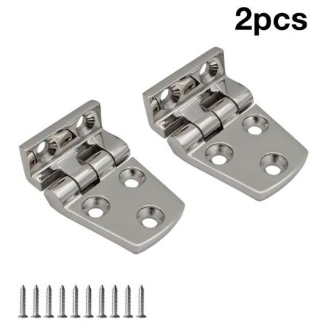 Lot de 2 Charnières Marines Renforcées en Acier Inoxydable 316 Plaque Courbée Épaissie, Résistantes à l’Eau Salée pour Yachts, Camping-Cars, Balcons et Ponts (1/3)