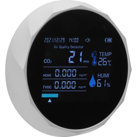 Détecteur intelligent 7 en 1 de qualité de l'air, température, humidité, COVT et dioxyde de carbone (blanc) (1/5)