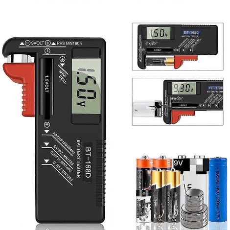 Testeur de piles numérique universel 2024, compatible avec les piles AA, AAA, C, D, PP3, 9 V, 1,5 V et les piles boutons. Fonctionne sans pile. (1/5)