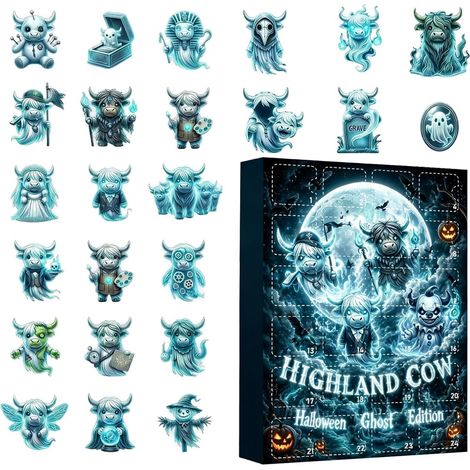 Calendrier De L'Avent Ornement Vache Gothique En Acrylique 2D Pour Fête  Décompte 24 Jours Pour Halloween Décoration Pour Maison Fête Vacances Amis (1/5)