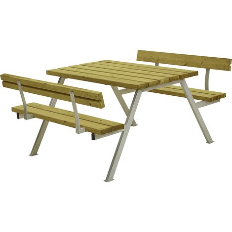 FRANKEL kaiserkraft, Ensemble table et bancs, avec dossier, (1/4)