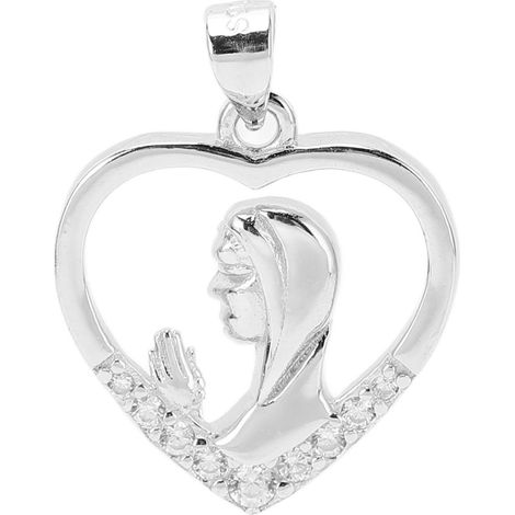 925 Sterling Silver Sacred Heart Pendant High Gloss Light Weight DIY Jewelry Pendant for Making Necklace Gift Giving (1/5)
