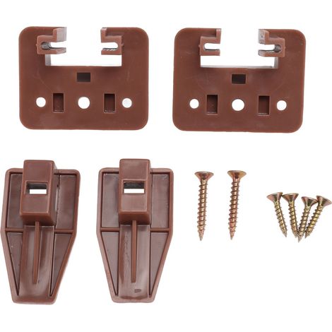 Lot de 10 glissières et rails de tiroir pour commode, fixation centrale, pièces de rechange en plastique avec vis pour système de tiroir de meuble (1/5)