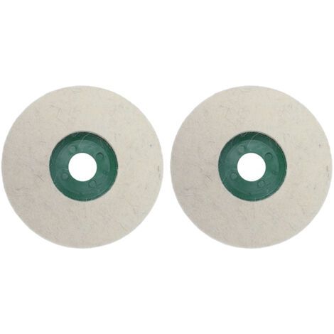 DEESSE SHOP-Tampon de roue de polissage 5 pouces, disque de polissage en feutre de laine tailles standard 2 pièces pour le meulage du métal et de la pierre (1/5)