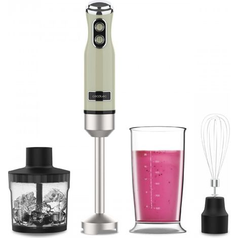 Cecotec Blender Power RetroGreen 1200MAX Cream&Crush. Mixeur plongeant rétro d'une puissance maximale de 1200 W, lame à 4 lames (1/5)