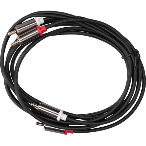 Câble audio double RCA mâle vers RCA mâle plaqué or, 2 m / 6,6 pi, pour connecter un téléviseur à un amplificateur