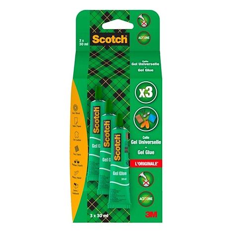 Colle gel tube Scotch permanente 30 ml - Lot de 3 (1/3)