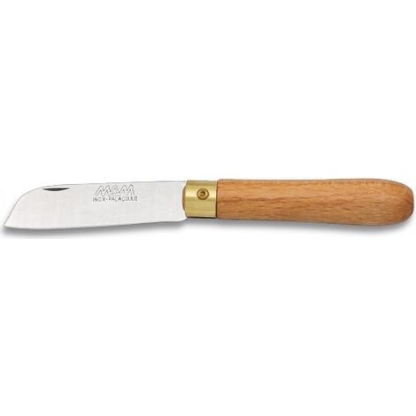 Navaja mam punta cortada acero inoxidable mango madera 6 cm