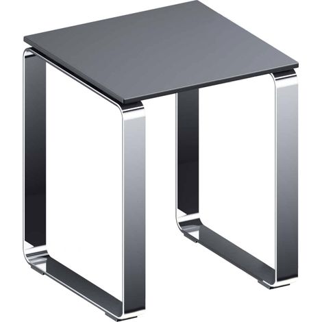 Tabouret de douche Sgabello en aluminium brillant avec siège ABS - L355x l355x h430 mm - anthracite - Ko-I-Noor (1/2)