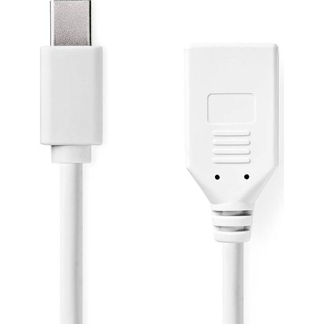 Cavo mini displayport displayport 12 mini displayport hane displayport hona 216 gbps nickelplaterad 020 m rotondo pvc vit lada