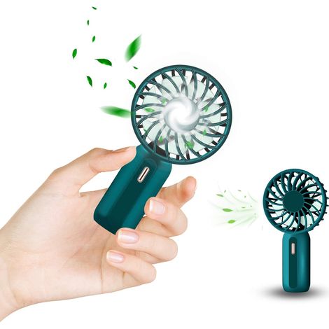 Filiyano-Mini ventilateur USB, ventilateur de table à 3 vitesses réglables, ventilateur de poche USB, rechargeable, idéal pour dormir, au bureau, en (1/5)