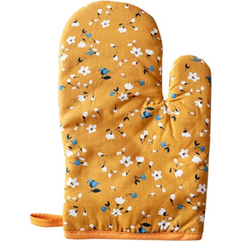 Gant De Protection Pour Four Et Casserole - Tissu Isolant Thermique - Motif Fleur Vert - Forme Triangulaire - Lot De 4 (1/5)