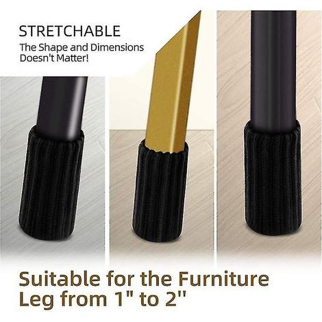 24 protège-pieds de chaise en chaussettes tricotées pour meubles (1/4)