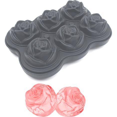 Moule à glaçons rond en forme de rose, réutilisable, pour cocktails et whisky