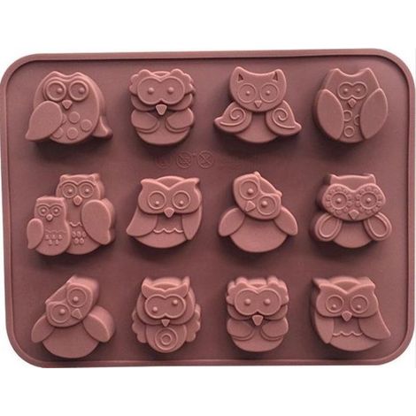 Moule à chocolat hibou, moule en silicone pour chocolat, glaçons ou fondant (1/2)