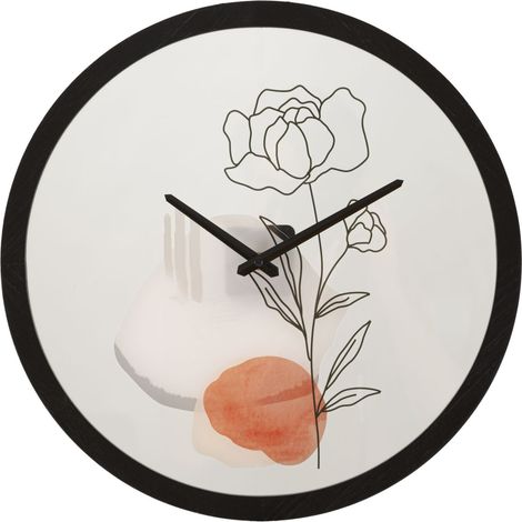 Orologio da parete Flower A con quadrante floreale multicolor