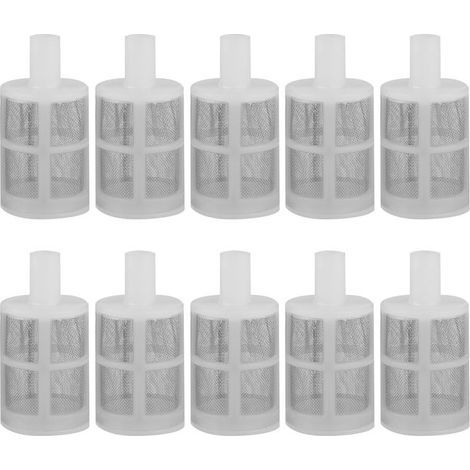 10pcs Filtres maille inox – 7 mm – Aquarium, pulvérisateur, vin – Blanc