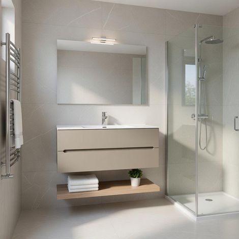 Composizione mobile bagno sospeso con cassetti cm 120 mod. TALIA - Tortora Opaco