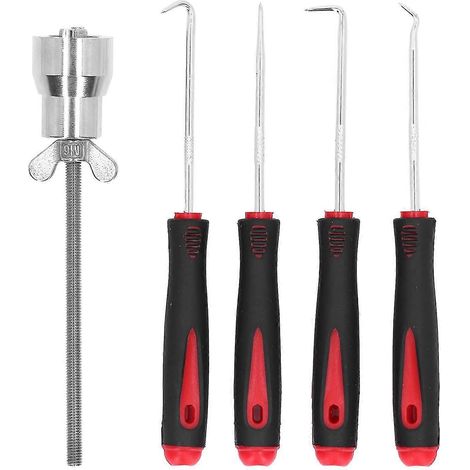 Kit d'outils à crochets professionnels avec joints toriques : 4 crochets de forme spéciale pour l'étanchéité de l'huile de vélo, compatibles avec les VTT et les vélos de route. WHBYV (1/4)