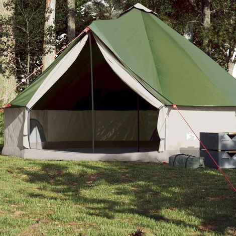 vidaXL Tente familiale tipi 8 personnes vert imperméable (1/5)