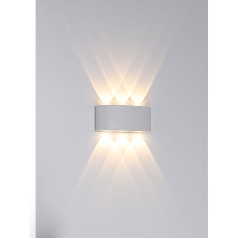 Moderne Applique Murale LED, 6W Lumière Blanc Chaud 3000K étanche IP65, Décorative Lumière pour Chambre Couloir Salon Escalier Hôtel Bar, Blanc (1/4)