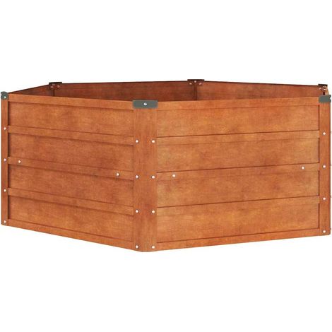 Maison Exclusive - Letto Rialzato da Giardino Ruggine 129x129x45 cm Acciaio Corten (1/5)