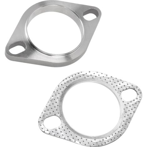 Kit De Connexion De Bride D'échappement 2 Pièces, Bride De Tuyau D'échappement En Acier Inoxydable 2 Boulons 2,5 Pouces Et Joint Pour Collecteurs Catback De Tuyau De Descente D'échappement Turbo (1/5)