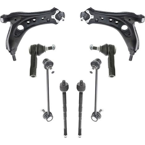 KIT BRACCIO OSCILLANTE 8 PEZZI COMPATIBILE CON SKODA ROOMSTER (5J7) 1.9 TDI / Kit Sospensione Completo OE/OEM / Bracci Oscillanti + Testine Sterzo / Sostituzione Diretta OEM