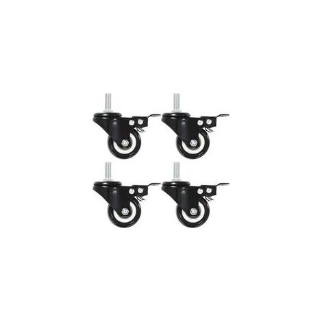 Roulettes pivotantes avec freins, lot de 4, 50 mm - Crezuo (1/4)