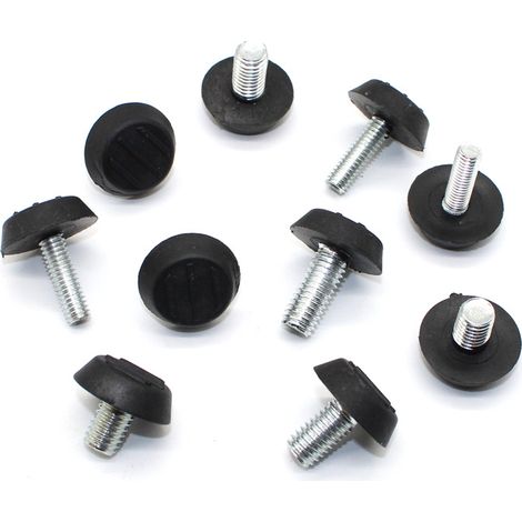 10 Stück verstellbare Möbelbeine, M6 x 22 mm Gewinde, Tischschraube zum Anschrauben, Nivellierfüße, 21 mm Innensechskant (1/3)