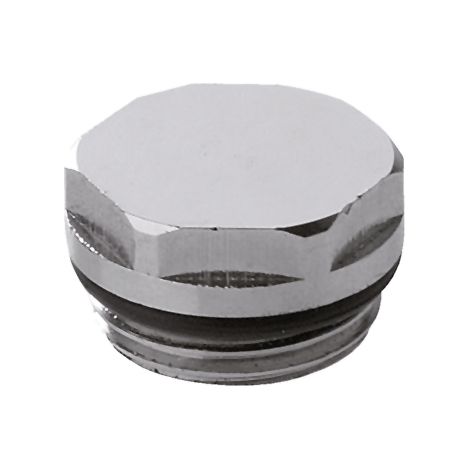 Tappo in ottone cromato per radiatori 3/8 (1/3)