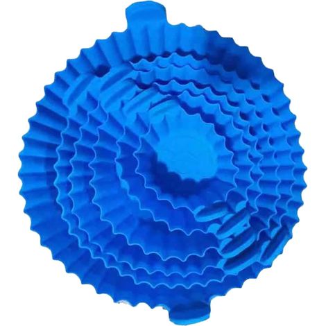 Liner Friteuse À Air - Silicone Alimentaire - Résistant Jusqu'à 240 °C - Pour Multicuiseur Et Four Classique - Lot De 6 - Bleu Foncé (1/4)