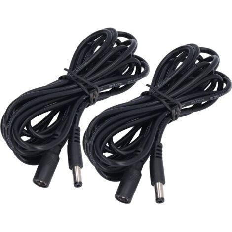 Rallonge de lumière solaire 2 pièces 5,5 x 2,1 mm – Tension 12V/24V – Câble cuivre 24AWG – Longueur 2,9 mètres – Pour systèmes d'éclairage CC - DC12V (1/4)
