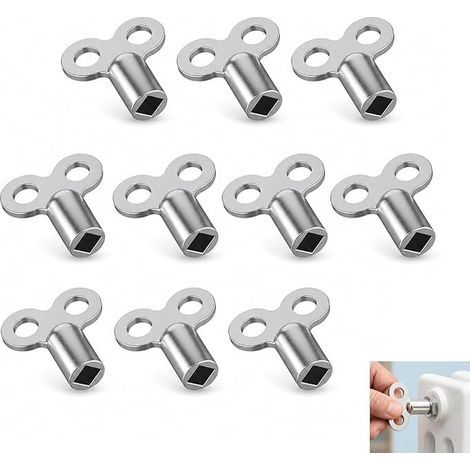 Clés de Purge Radiateur, Chauffage Universelle 5 mm en Alliage de Zinc, Clés avec Orifice Carré pour Radiateurs Standard, Bruit et Efficacité Chauffage (1/5)