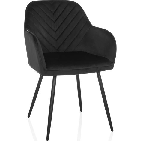 Dining Stuhl / Schalenstuhl CHARVELLE Stoff schwarz hjh LIVING (1/5)
