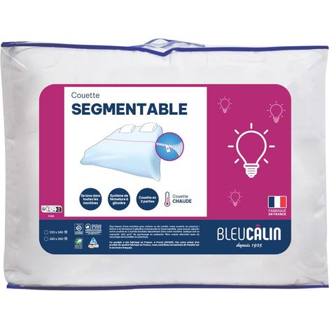 Couette Chaude Segmentable 2 Personnes 220x240 cm, Lavage Facile en machine jusqu'à 95 °C, Fabriquée en France (1/5)