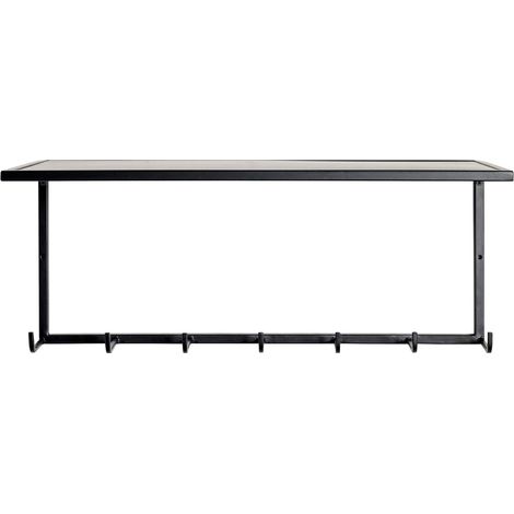 Garderobe murale, Patère murale en métal coloris noir -longueur 60 x profondeur 25 x hauteur 25 cm (1/5)